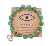 CAZSTYK Flexible Malocchio Charm Bangle Constructed with Rose Equid Stone Beads and Additional Mixture for Gifting Flexible Everyday Malocchio Jewelry