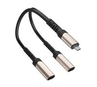 CAZSTYK Flexible Solar Panel Type C Female to Male Power Cable 2 in 1 Out for Outdoor Devices Security Camera Cord Power Cable