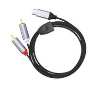 CAZSTYK Flexible Type C to Two Plug Converter Cord for Seamless Music Linking Jacketed Wire Sound Cable