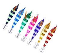 CAZSTYK Freshwater and Saltwater Round Belly Fishing Jigs Hard Octopuses Jigs Angling Squid Lures Squid 3D Fishing Lures Baits Squid Hook Fishing Shrimp Lures