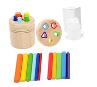 CAZSTYK Geometric Color Shape Classification Educational Wooden Stick for Kids Shape Recognition Learning Activity Stick Geometric Shape Sorting Toy for Color Recognition Activity