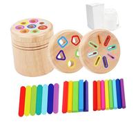 CAZSTYK Geometric Color Shape Classification Educational Wooden Stick for Kids Shape Recognition Learning Activity Stick Geometric Shape Sorting Toy for Color Recognition Activity