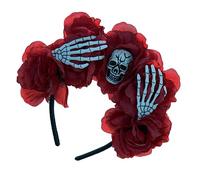 CAZSTYK Goth Flower Crowns For Women Gothic Skull Headband Halloween Headband Skeleton hand Headband Day Of the Dead Headband