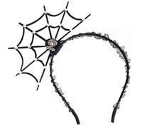 CAZSTYK Halloween Spiderweb Headband Day of The Dead Lace Hairband Cosplay Costume Headpiece for Women Perform Hair Decorations