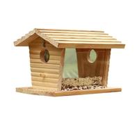 CAZSTYK Hanging Bird House Feeder with Large Platform for Wild Bird Observation Feeding Station Standing Perch for Outdoor Watching Feeder