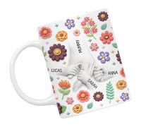 CAZSTYK Heartwarming Mum Hand Ceramic Drinking Mug Floral Illustrations Great for Home Warm Themed Cup