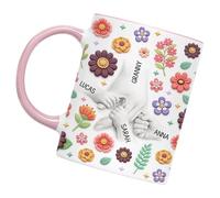 CAZSTYK Heartwarming Mum Hand Ceramic Drinking Mug Floral Illustrations Great for Home Warm Themed Cup