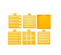 CAZSTYK Innovative Sticky Note Dispenser with Line Box Drawing Template Memo Pad Holder with Five Templates Desk Organization Box