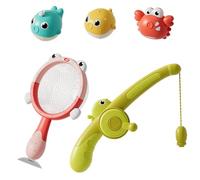 CAZSTYK Interactive Water Play Set FIshing Game Bath Toy with Fishing Net Early Childhood Development Bathroom Fun Bath with LED Light