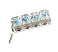 CAZSTYK LED Light Up Office Desk Companion 4 Button Clickers Keychain Toy for Adults Stress Relief High Durability Toy Keycaps