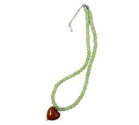 CAZSTYK Lovely Multicolor Heart Beaded Collarbone Chain Necklace with Adjustable Length for Casual Outfits and Gifts Colorful Beaded Heart Necklace