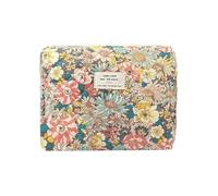 CAZSTYK Makeup Bag, Large Quilted Cosmetic, Big Floral Make Up Bags for Women Flower Travel Toiletry Bags Organizers Travel Toiletry with Zipper