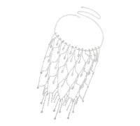 CAZSTYK Modern Beaded Dangle Pendant Statement Necklace for Daily | Hollow Out Crystal, Waterfall Design for Bridal Prom Dress Accessories and Formal Event