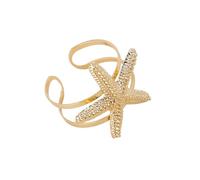 CAZSTYK Modern Marine Inspired Adjustable Cuff Combining Starfishes Charm and Shell Patterns Versatile Day to Night Jewelry Adjustable Open Bangle for Women