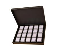 CAZSTYK Modern White Acrylic Compartment Trays with Small Square Boxes Gemstones Display Box with Clear Window Retail Jewelry Tray