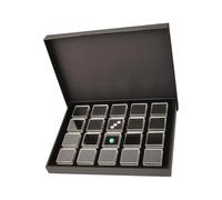 CAZSTYK Modern White Acrylic Compartment Trays with Small Square Boxes Gemstones Display Box with Clear Window Retail Jewelry Tray