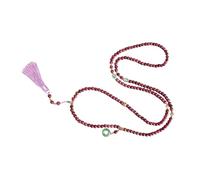 CAZSTYK Multi Functional Convertible Wood Bead Tassels Necklace with Glass Accent Can Be Worn As Necklace or Fashion Meditations Layering Beaded Bangle
