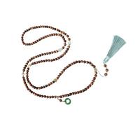 CAZSTYK Multi Functional Convertible Wood Bead Tassels Necklace with Glass Accent Can Be Worn As Necklace or Fashion Meditations Layering Beaded Bangle