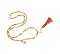 CAZSTYK Multi Functional Convertible Wood Bead Tassels Necklace with Glass Accent Can Be Worn As Necklace or Fashion Meditations Layering Beaded Bangle