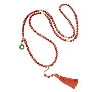 CAZSTYK Multi Functional Convertible Wood Bead Tassels Necklace with Glass Accent Can Be Worn As Necklace or Fashion Meditations Layering Beaded Bangle