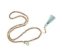 CAZSTYK Multi Functional Convertible Wood Bead Tassels Necklace with Glass Accent Can Be Worn As Necklace or Fashion Meditations Layering Beaded Bangle