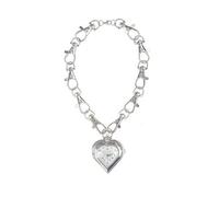 CAZSTYK Musical Theme Vintage Pendant Necklace Heart Shaped Alloy Pendant Charm Clavicle Chain For Hip Hop Performances Antique Alloy Necklace
