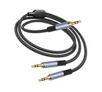 CAZSTYK Nylon Braided Cable 3.5mm Male to 2pc 3.5mm Male for Sound Distribution Home Theater Gaming and Entertainment Stereo Adapter Line