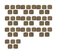 CAZSTYK Pack of 50 Square Pendant Bases Square Pendants Tray Jewelry Part Pendant Finding Alloy Texture for Jewelry Making Exhibits Stand