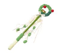 CAZSTYK Pet Teaser Rod for Stimulating Felines Curiosity Wand with Tassels Christmas for Active Pet and Fun Exercise Interactive Teaser Toy Wand with Tassels