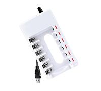 CAZSTYK Portable Battery Charging Adapter For 6pcs 1.2V 2A/3A Batteries MultiSlot Charging Adapter Featuring LED Indicators Overcharge Protections