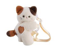 CAZSTYK Practical Cotton Crossbody Bag Plush Cats Design Shoulder Bag with Adjustable Strap for Everyday Wear Longevity Cats Backpack