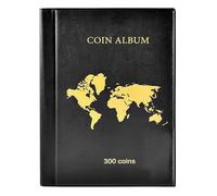 CAZSTYK Professional Coin Storage Binder 300 Capacity Leather PVC Materials Display Organizers for Collectors and Enthusiasts Coin Currency Protective Display Case