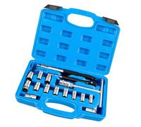 CAZSTYK Professional Fuels Injectors Disassembly Tool with Valves Seat Reamers & Storage Box 17PCS Auto Repair Set for Vehicles General Fuels Injectors Re Face Set