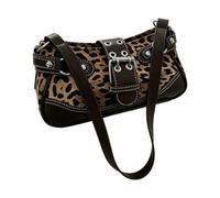 CAZSTYK Purse Leopard Print Bag | Curved Top Shape, Buckle Strap Accent, Contrast Trim, Shopping Ready Carry