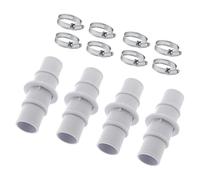 CAZSTYK PVC Pool Hose Joint Set 4 Units 8 Clamps Perfect for Maintenance and Repair Work Pool Vacuum Adapter
