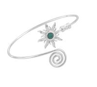 CAZSTYK Quick Adjust Vintage Sun Arm Band Featuring Turquoise Stone for Long Time Use Metal Construction Adjustable Bangle