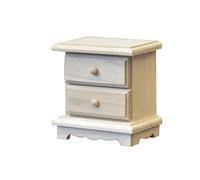 CAZSTYK Realistic Miniature Display Zakka Role Play and Display for Dollhouses Enthusiasts 1/12 Scale Wood Bedstand Educational Toy Furniture