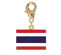 CAZSTYK Rectangular Flag Bracelet Charm Stainless Steel Travel Keychain Pendant Ornament with Secure Lobster Clasp for Wrist Chain Lobster Clasp Keyring
