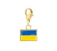 CAZSTYK Rectangular Flag Bracelet Charm Stainless Steel Travel Keychain Pendant Ornament with Secure Lobster Clasp for Wrist Chain Lobster Clasp Keyring