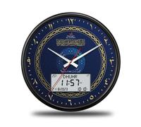 CAZSTYK Retro 13 Inch Round Wall Clock Roman Numerals Multiple Functional Display Time Alarm Date Temperature ABS for Home Decor Roman Numeral Wall Clock