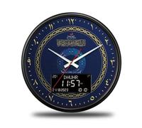 CAZSTYK Retro 13 Inch Round Wall Clock Roman Numerals Multiple Functional Display Time Alarm Date Temperature ABS for Home Decor Roman Numeral Wall Clock