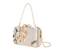 CAZSTYK Retro Chinese Peony Embroidered Evening Purse Handbag For Women Shoulder Bag For Dinner Parties And Galas Cultural Fashion Shoulder Bag