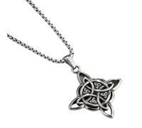 CAZSTYK Retro Crucifix Pendant Necklace with Chinese Knot Design Gold Silver and Black Optional for Men Birthday Gift Unique Religious Jewelry