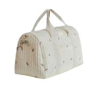 CAZSTYK Spacious Diaper Bag For Mom Soft Skin Fabric Handbag With Embroidered Detail For Travel And Everyday Use Embroidery Design
