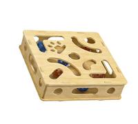 CAZSTYK Stable Toy with Wooden Mazes and Bells for Fun and Nails Maintenance Intelligence Game