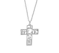 CAZSTYK Sturdy Stainless Steel Hollow Wizard Crosses Necklace with Artistic Detailing Suitable for Various Occasions Hollow Crosses Necklace