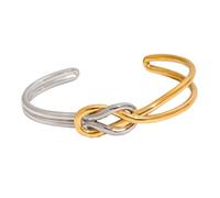 CAZSTYK Stylish Adjustable Stainless Steel Knot Lightweight Comfortable Unisex Jewelry Everyday Wear Modern Knot Bangle