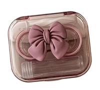 CAZSTYK Stylish Contacts Lens Holder with Bowknot Decors Wearing Tool and Solution Bottle for Daily Use Travel Essential Contacts Case