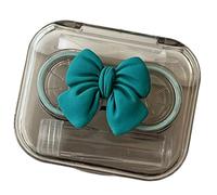 CAZSTYK Stylish Contacts Lens Holder with Bowknot Decors Wearing Tool and Solution Bottle for Daily Use Travel Essential Contacts Case