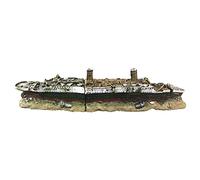 CAZSTYK Sunken Ship Aquarium Decorations 15 Inches Shipwreck Ornaments Resin Betta for Large Fish for Ta Sunken Sinking Ship Aquarium Decorations Large